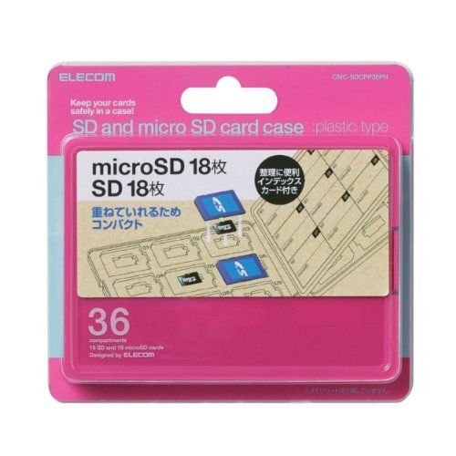 エレコム メモリカードケース SD ケース プラスチック SD18枚 + microSD18枚収納 ピンク CMC-SDCPP36_画像2