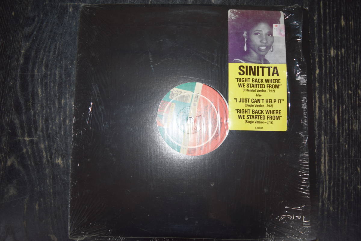 SINITTA/RIGHT BACK WHERE WE STARTED FROM　12インチシングル　レコード 輸入盤_画像1