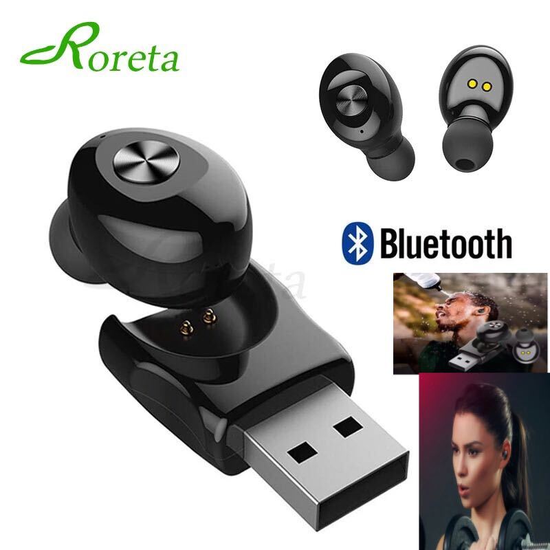 Bluetooth　イヤホン　ワイヤレスイヤホン 耳掛け型　イヤフォン イヤホンマイク 片耳　USB 充電 高音質 超軽量　テレワーク　2_画像1