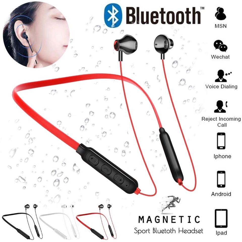 イヤホン　Bluetooth ワイヤレスイヤホン iPhone　アンドロイド　対応 ブルートゥース イヤフォン イヤホンマイク 両耳　USB レッド_画像2