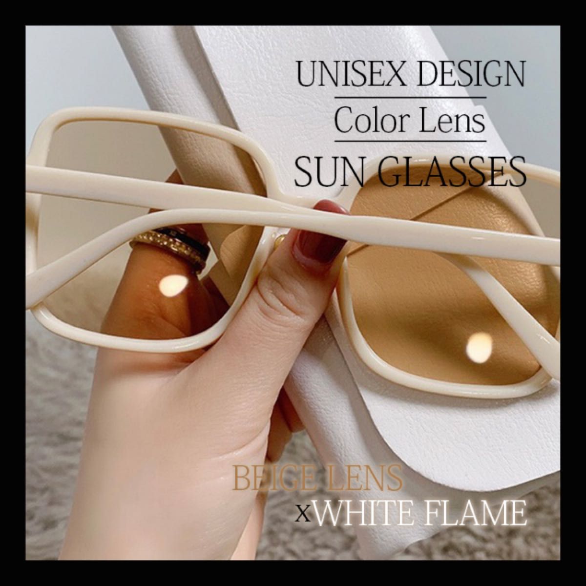 サングラス ブラウン スクエア型 カラーサングラス 大きめ アウトドア ユニセックス UV対策 アンティーク 