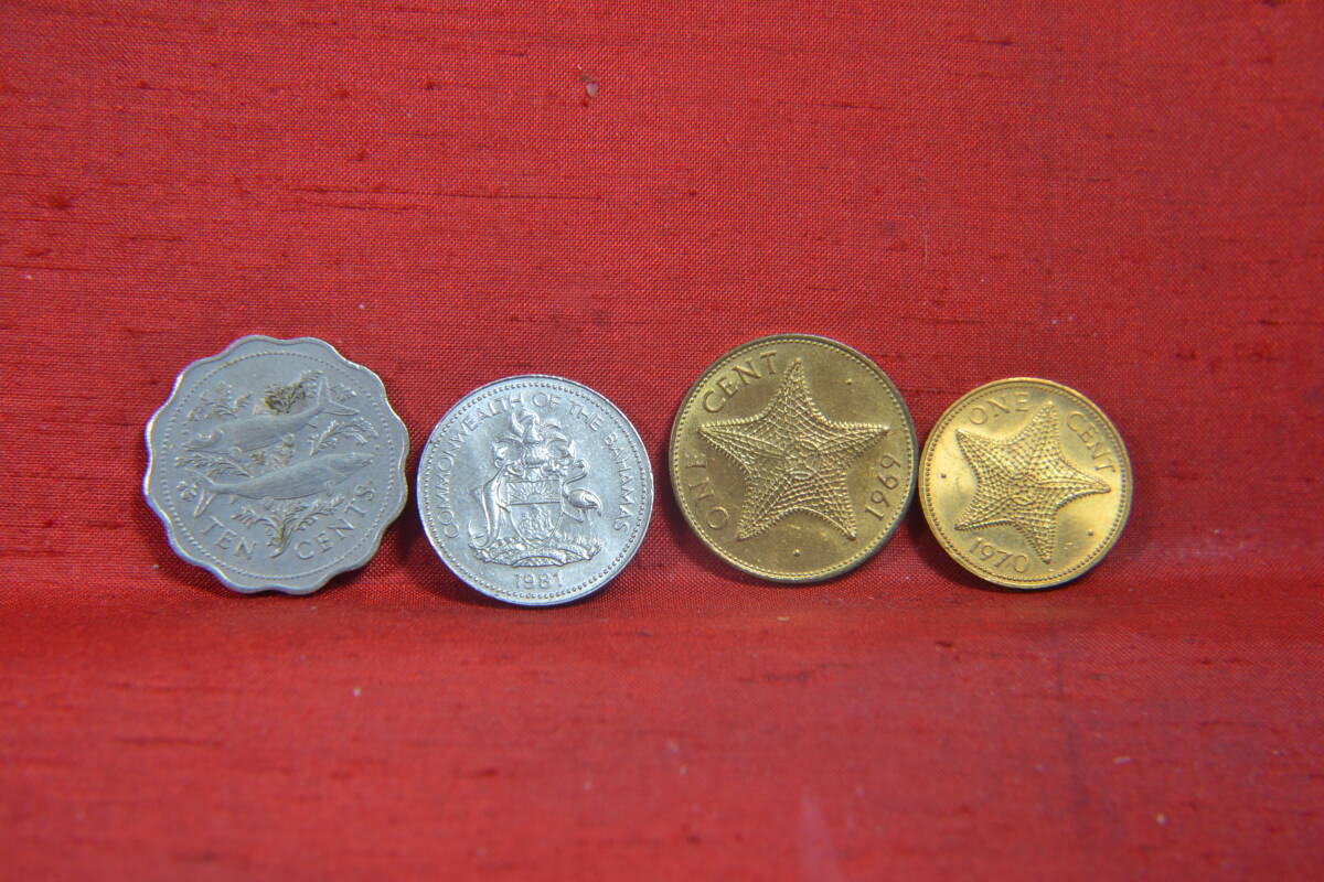身辺整理・バハマ銀貨2枚通用銭4種4枚の画像5