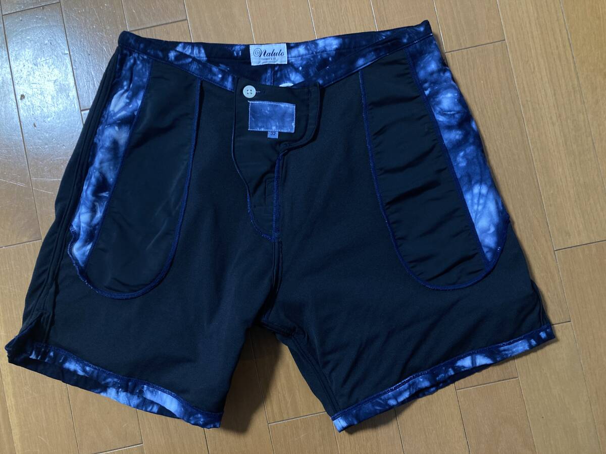 ★美品 Naluto TRUNKS ナルトトランクス ショートパンツ 32 日本製 タイダイ ネイビー ホワイト 山口縫製 ボードショーツ ショートパンツの画像9