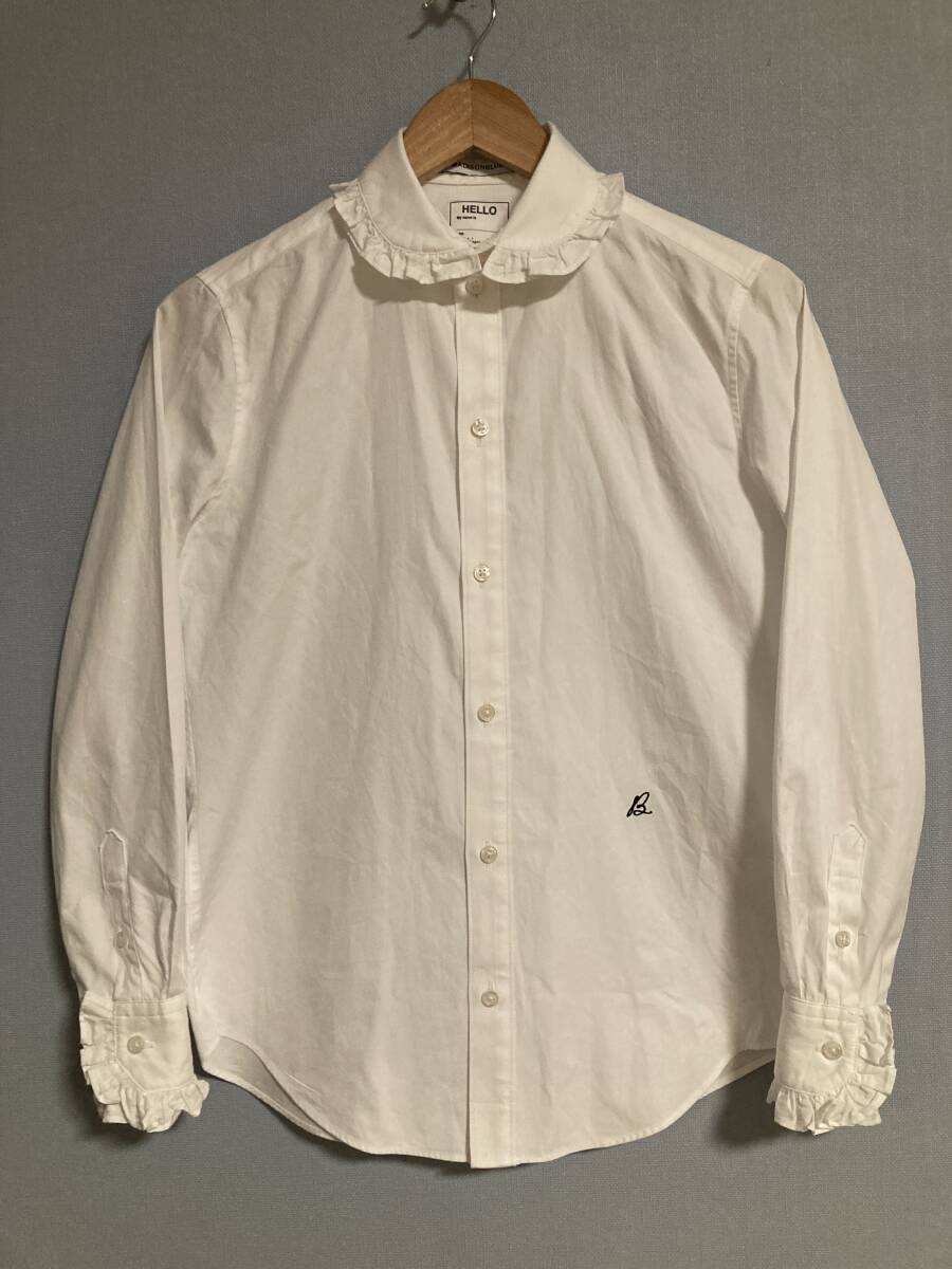 * beautiful goods 2023 MADISONBLUE Madison blue round color frill shirt 01 made in Japan white long sleeve shirt blouse 