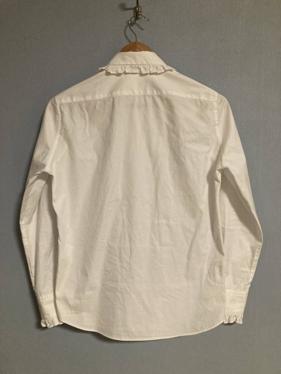 * beautiful goods 2023 MADISONBLUE Madison blue round color frill shirt 01 made in Japan white long sleeve shirt blouse 