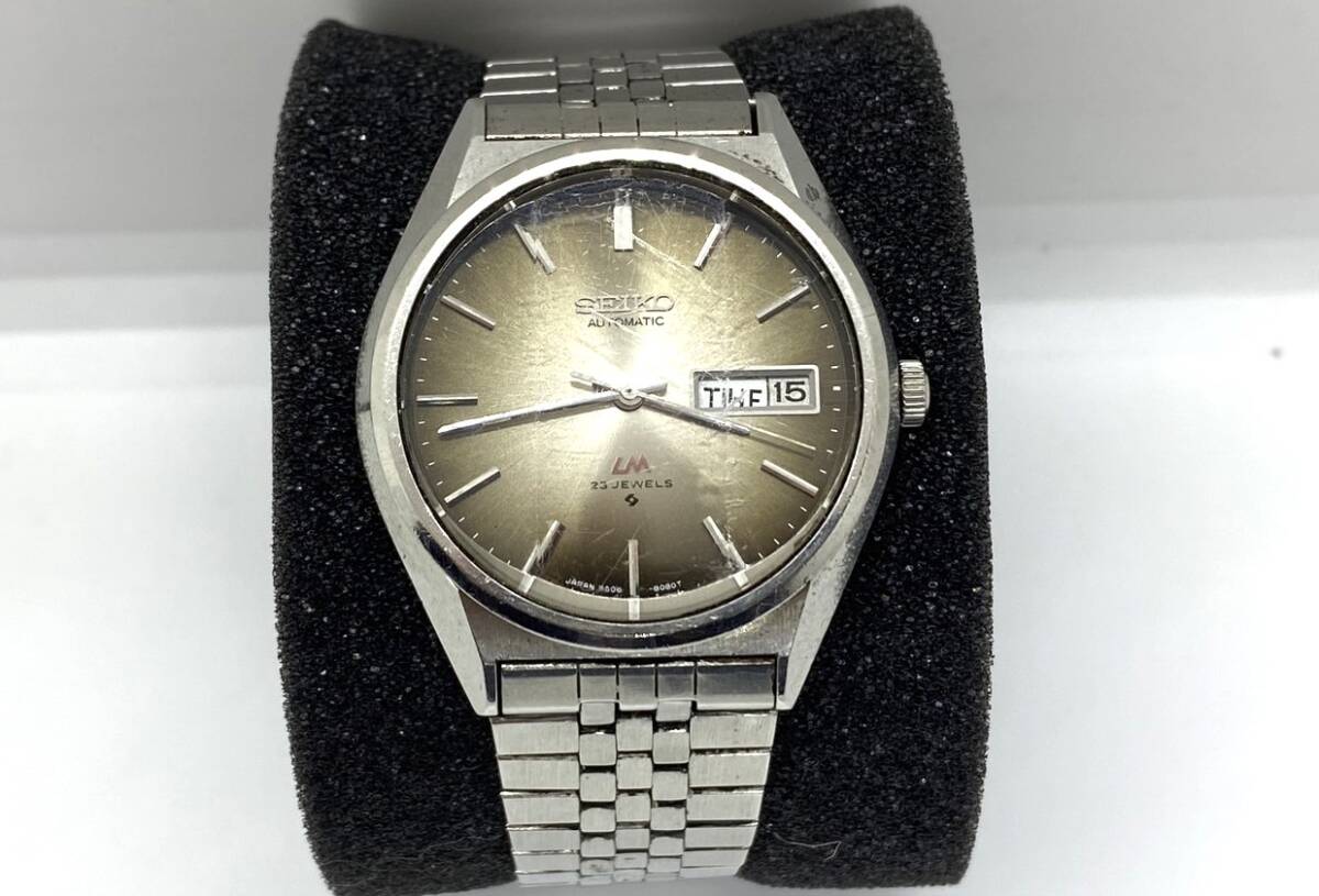 11599★１円～ SEIKO LM セイコー ロードマチック 23石 自動巻き 5606-8130 カットガラス ブラウン文字盤 1975年 諏訪 デイデイト ジャンクの画像1