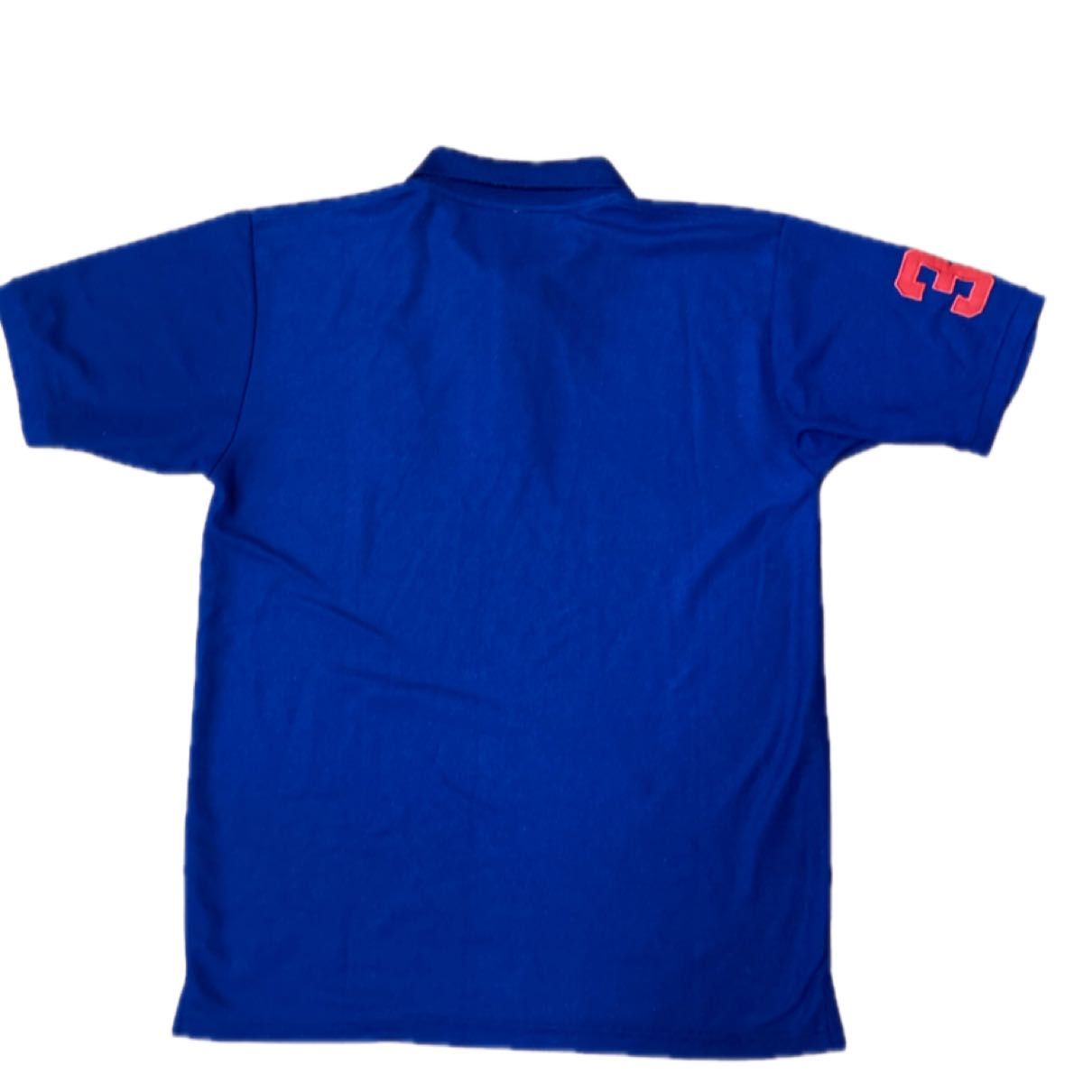 ポロラルフローレン　デカロゴ　ロゴ刺繍　ポロシャツ　半袖　紺