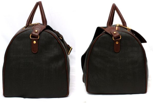 [ ultimate beautiful goods ] Dunhill Dunhill Boston bag traveling bag gray Brown men's bag ..