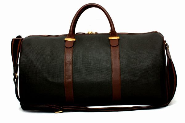 [ ultimate beautiful goods ] Dunhill Dunhill Boston bag traveling bag gray Brown men's bag ..