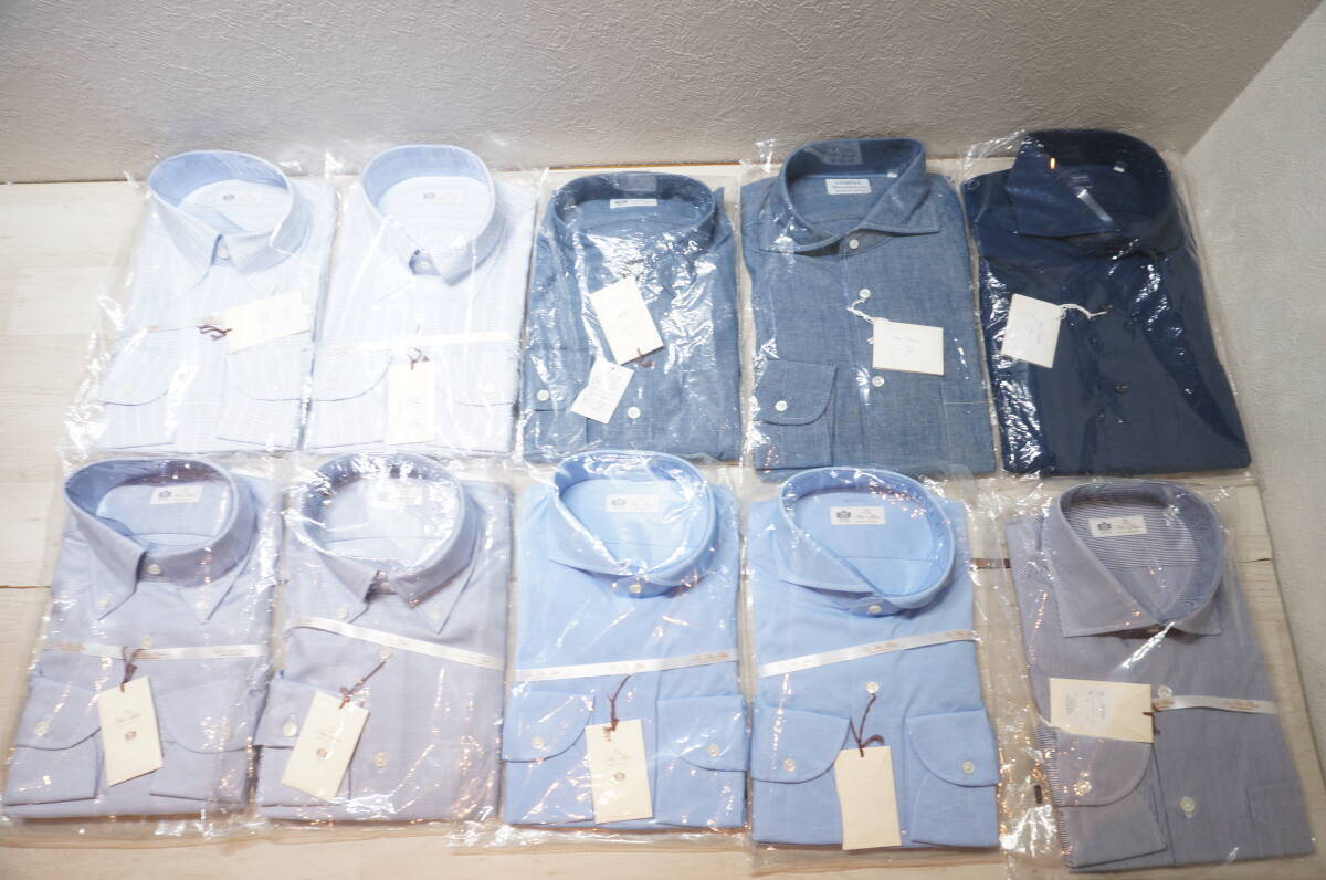 【N40-1.O】未使用！ まとめ売り！ 10点 Yシャツ 長袖 Lサイズ La Fete Bieu/FAIRFAX カラー色々 おまとめセット 通勤 洗い替え 業務用の画像1