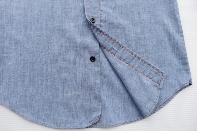 ◆ 70's JC Penney 刺繍入り 半袖シャンブレーシャツ ボーイズ18 メンズXS 水色/ビンテージ オールド レトロ アメリカ古着 アートの画像4