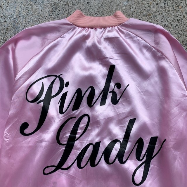 【M/L】Pink Lady サテンジャンパー ジャケット ピンク■アメリカ古着 映画 ムービー グリース ロカビリー コスプレ 50sスタイル_画像2