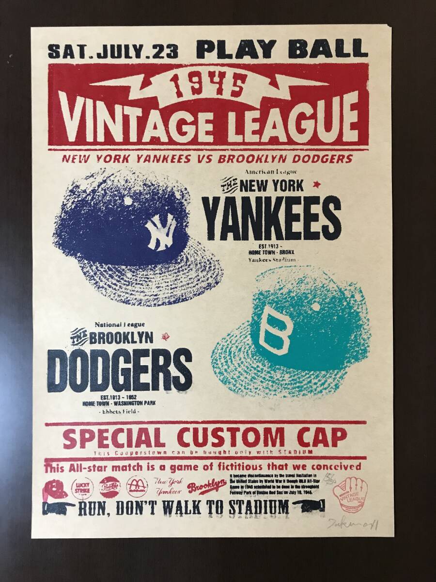 代官山スタジアム　MLB VINTAGE LEAGUE　ポスター2枚　美品　ベースボール　スタジアム原宿　STADIUM_画像3