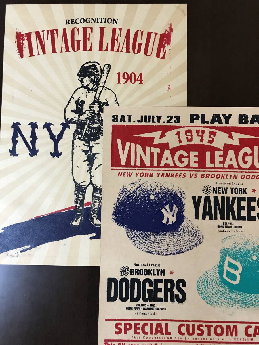 代官山スタジアム　MLB VINTAGE LEAGUE　ポスター2枚　美品　ベースボール　スタジアム原宿　STADIUM_画像1