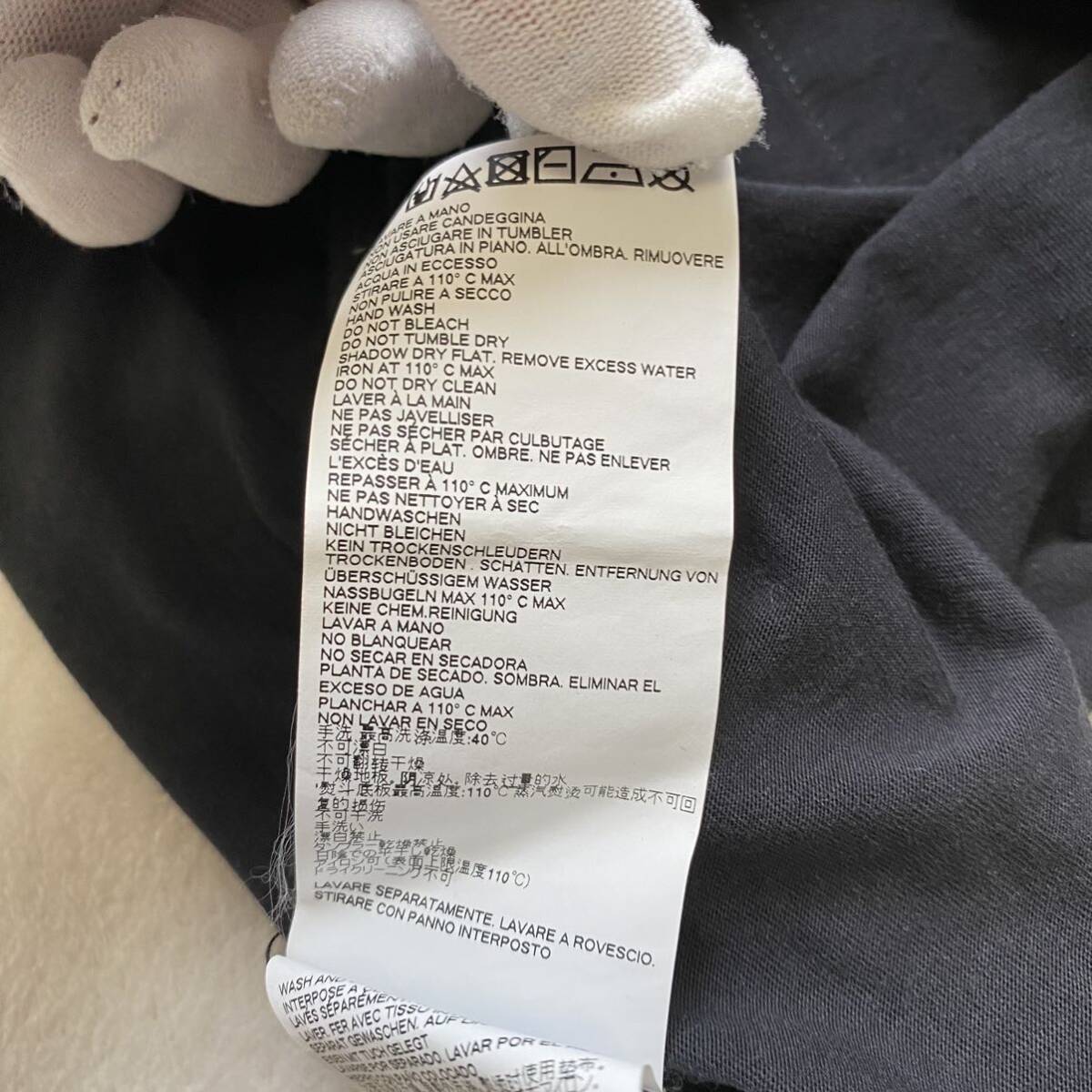 【超希少】 Maison Margiela マルジェラ 半袖 Tシャツ トップス キャンバスTシャツ ブラック ホワイト 10 メンズ 44 M相当_画像8