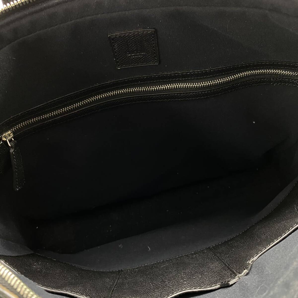 1 jpy [ beautiful goods * highest peak ] dunhill Dunhill handbag business bag briefcase board nkado gun Logo metal fittings black leather original leather 
