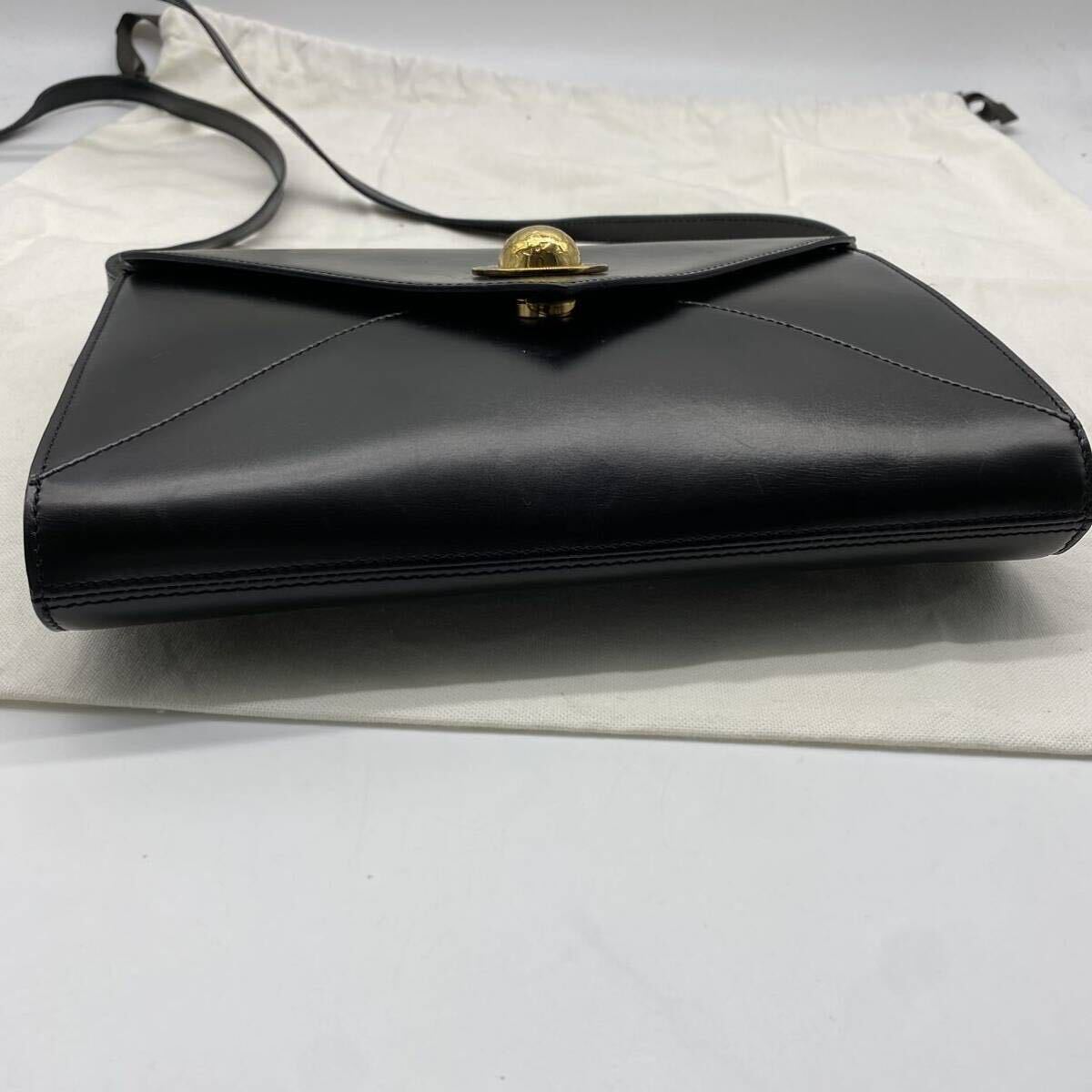 1円【極美品・最高峰】 CELINE セリーヌ ショルダーバッグ 2way ショルダーバッグ クラッチバッグ ビッグ スターボール オールレザー 黒