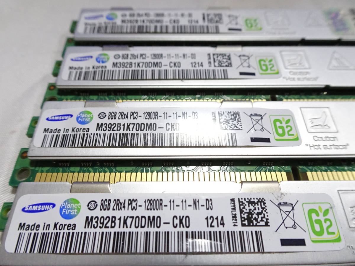 美品 SAMSUNG ヒートスプレッダ付メモリー DDR3-1600 PC3-12800R 1枚8GB×4枚組 合計32GB 両面チップ Registered ECC 動作検証済の画像3