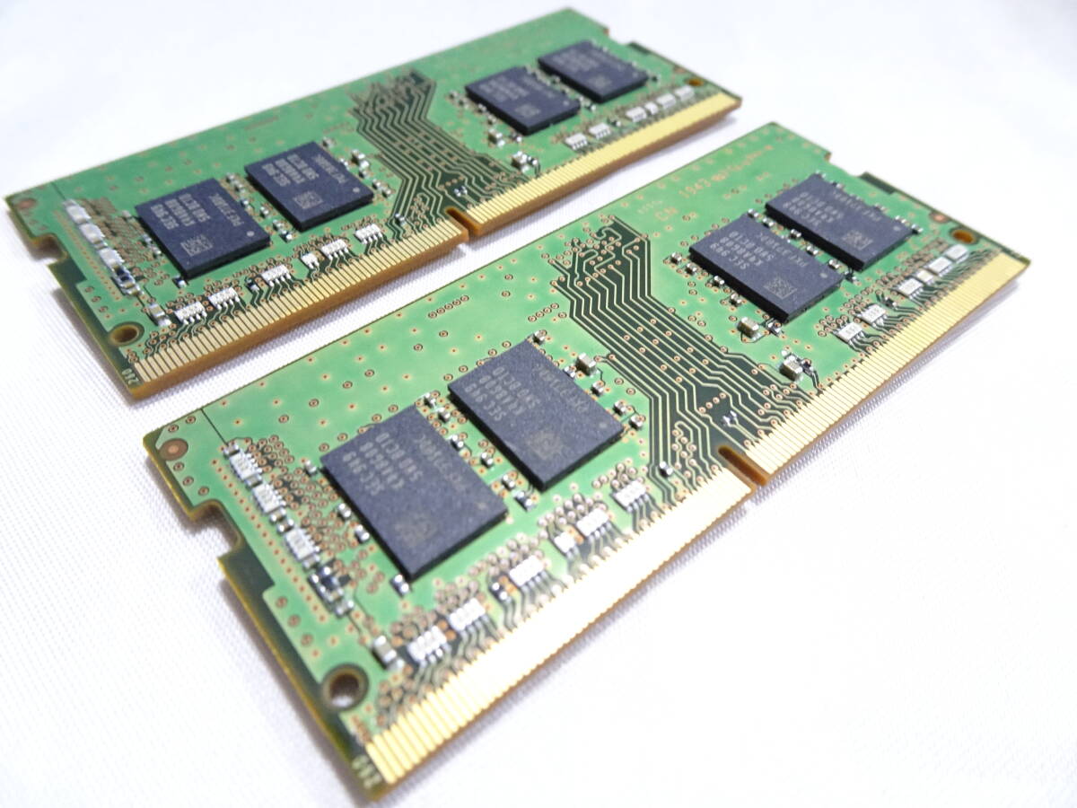 美品 SAMSUNG ノートPC用 メモリー DDR4-2666V PC4-21300 1枚8GB×2枚組 合計16GB 両面チップ 動作検証済 1週間保証_画像2