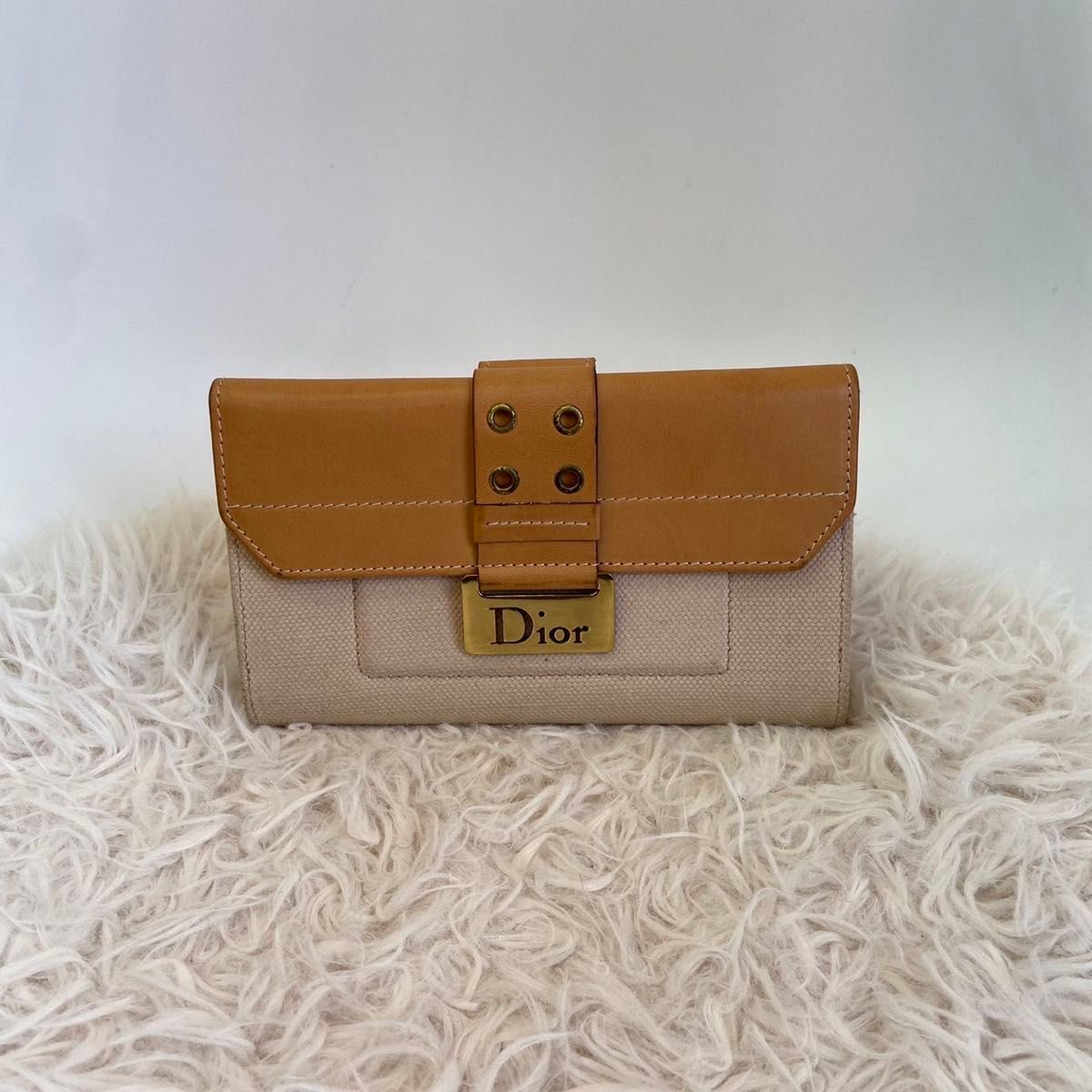 【Christian Dior】クリスチャン ディオール 二つ折り  財布 ブラウン系