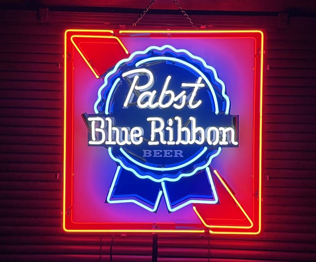  Blue Ribbon neon signboard beer Corona sake BAR store Harley Chevrolet Ford american miscellaneous goods hot rod USDM antique old clothes 