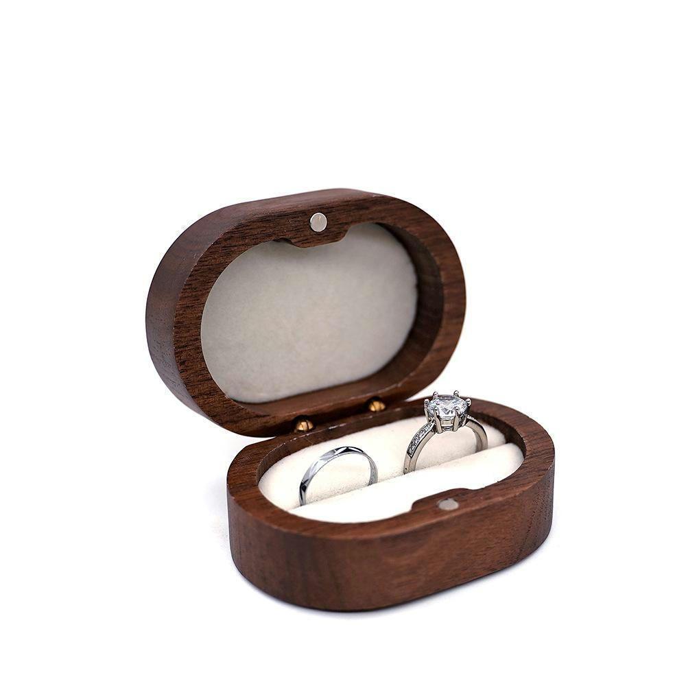 ウォールナットジュエリーケース　ホワイト　リング　指輪　イヤリング　ピアス　木製　アクセサリーケース　携帯 _画像1