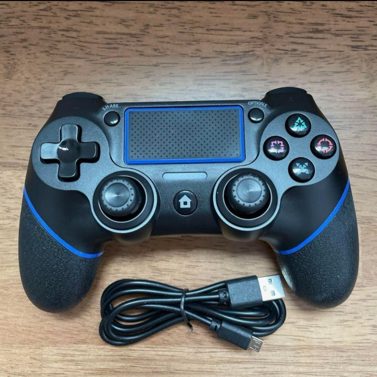PS4コントローラー ワイヤレス Bluetooth ジャイロセンサー 連射機能 ワイヤレスコントローラー ブラック 互換 