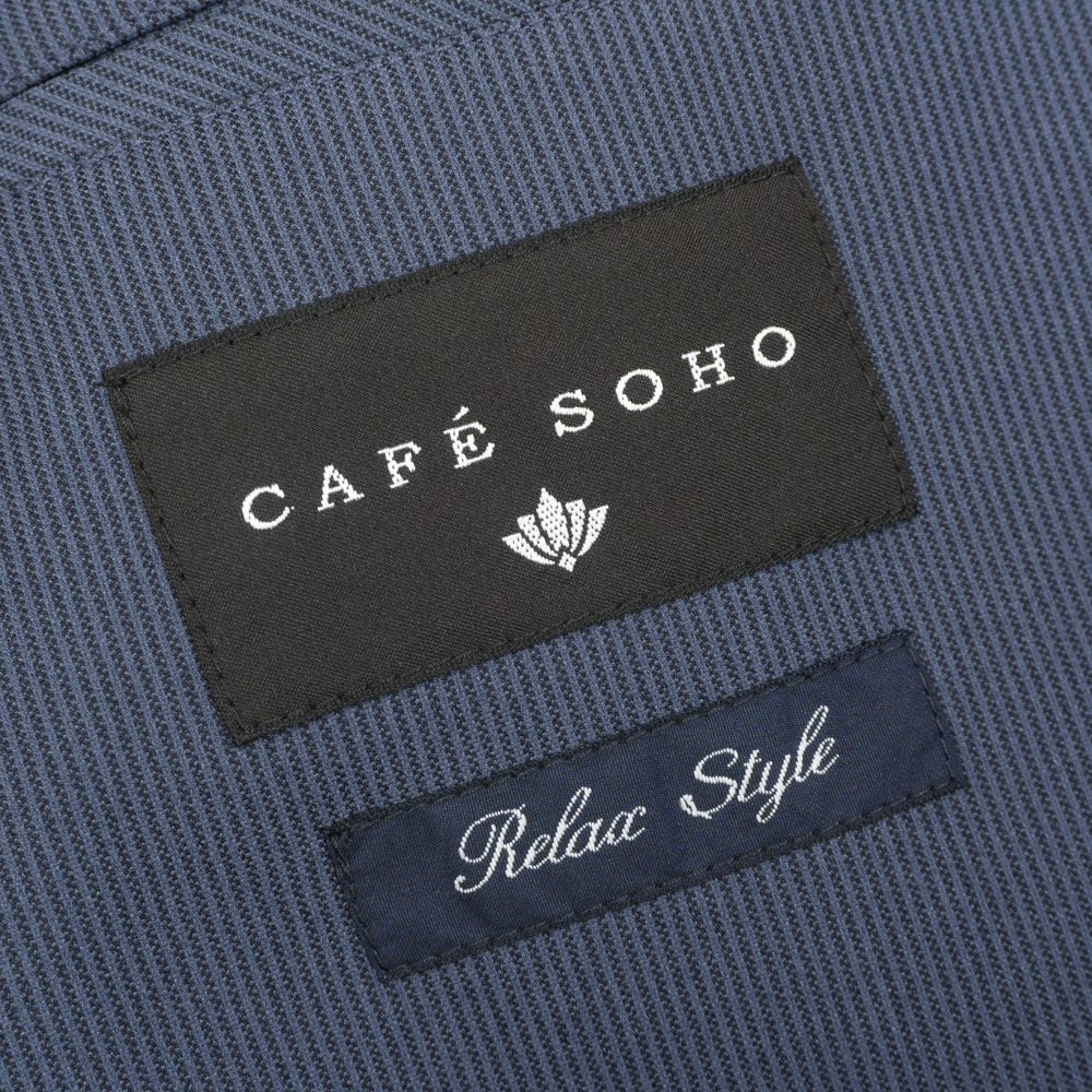 洗練デザイン『CAFE SOHO』春夏テーラードジャケット AL(c93~95,w81~83,t170~175) ネイビー 裏地なし カフェソーホー メンズ 管理374_画像5