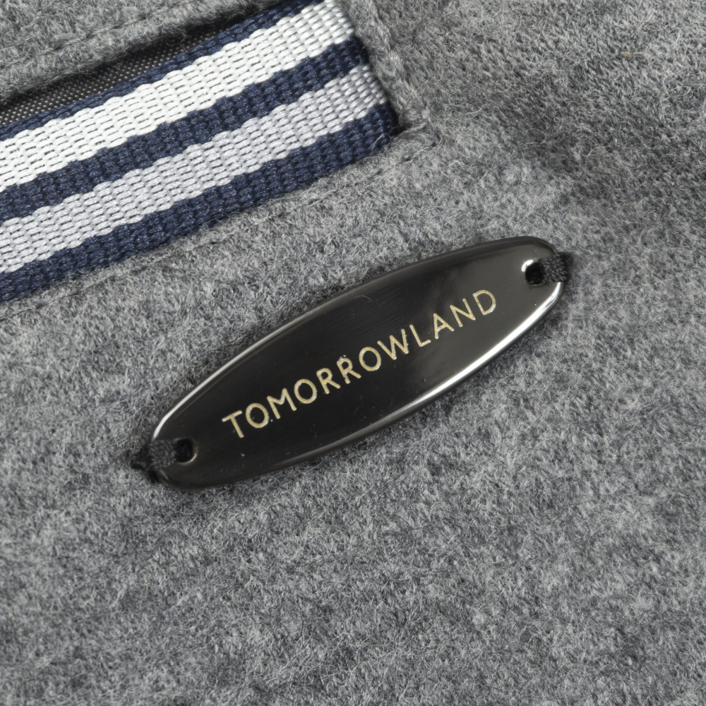 洗練デザイン『TOMORROWLAND』テーラードジャケット 44(S相当) グレー メタル釦 裏地なし トゥモローランド メンズ 管理44の画像4