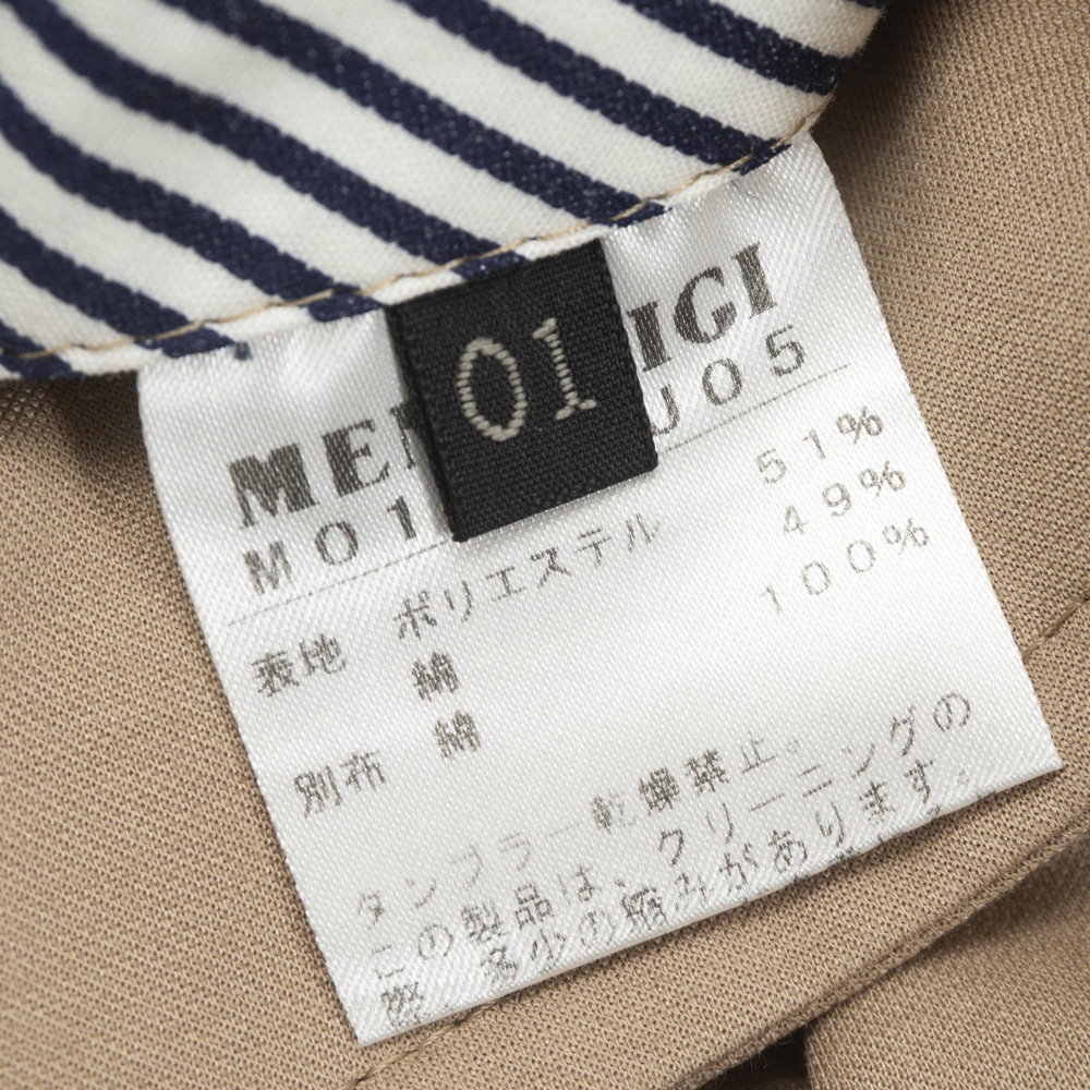 洗練デザイン『Men's Bigi』春夏テーラードジャケット 01(S相当) ベージュ 裏地なし アンコン仕立て 日本製 メンズビギ 管理420_画像6