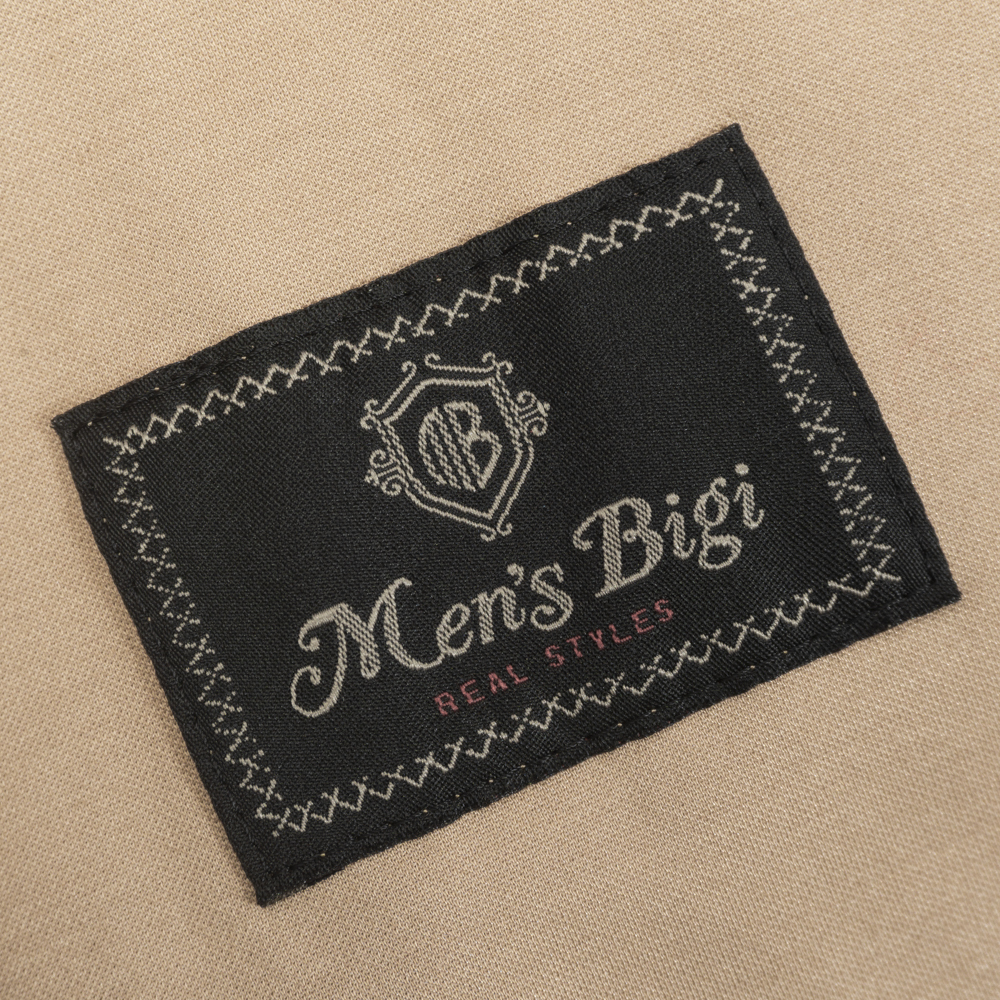 洗練デザイン『Men's Bigi』春夏テーラードジャケット 01(S相当) ベージュ 裏地なし アンコン仕立て 日本製 メンズビギ 管理420_画像5