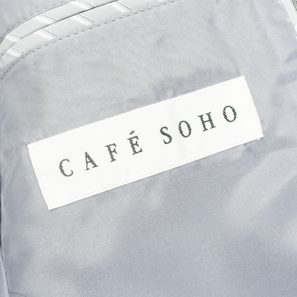 極美品『CAFE SOHO』春夏テーラードジャケット A6(c94-w82-t175) グレー カフェソーホー メンズ 管理428_画像5