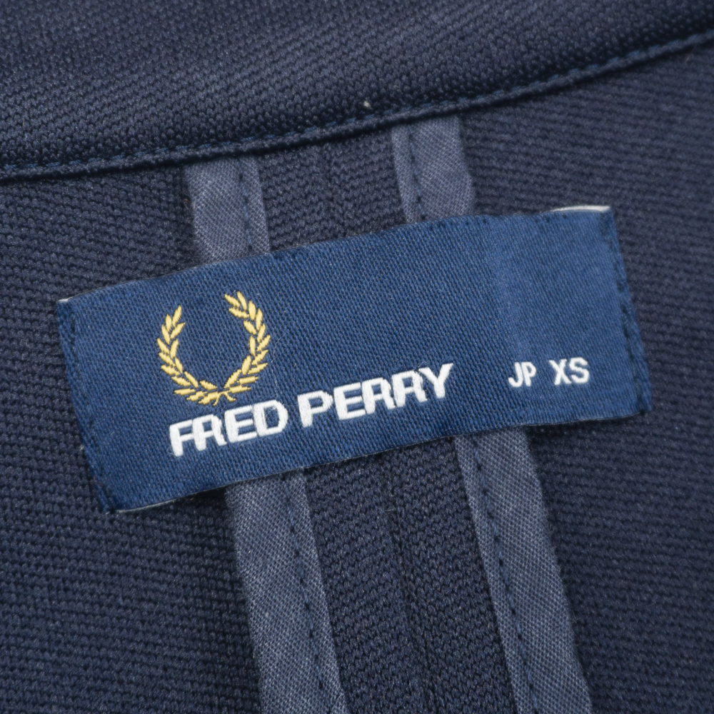 軽やかなジャージー素材『FRED PERRY』春夏テーラードジャケット XS(c80~88,t155~165) ネイビー 日本製 フレッドペリー メンズ 管理494_画像6