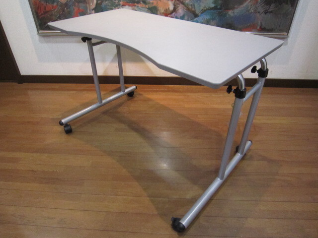 ベッドテーブル サイドテーブル パソコンデスク 介護テーブル 昇降サイドテーブル テーブル 介護支援 病院 昇降 テレワーク Ｎｏ １４_画像2