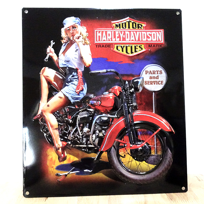Жестяная вывеска Harley Davidson Antique Garage BiK