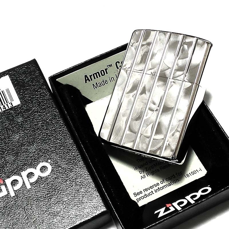 ZIPPO ライター アーマー シルバーロール ジッポ V刃彫刻 両面加工 ダイヤモンドカット 銀 かっこいい 重厚 おしゃれ ギフト_画像5