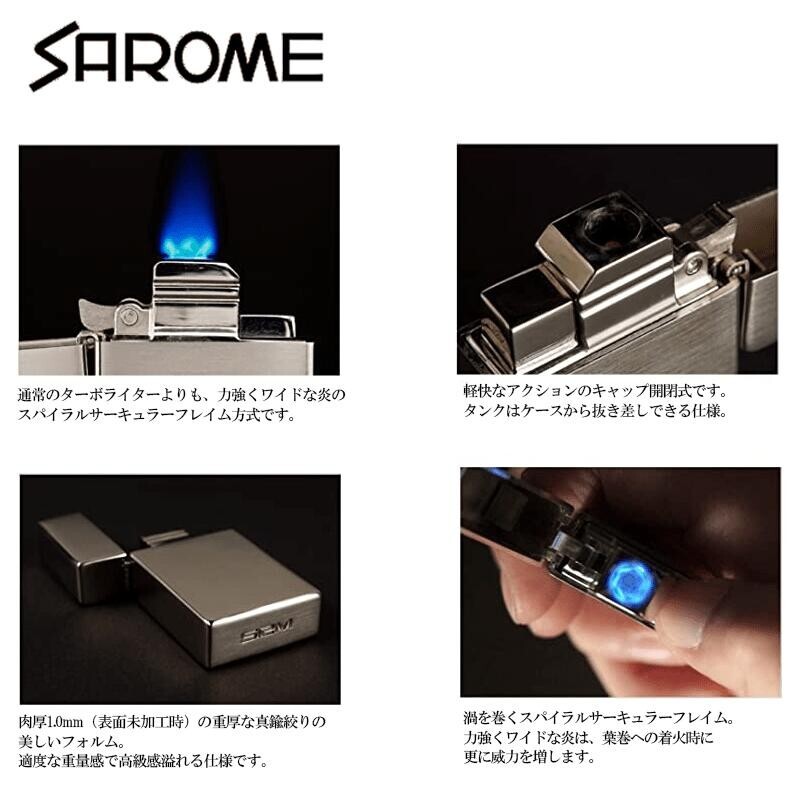 SAROME ガスライター 訳あり特価 オープンハート メタル ターボ サロメ ブルーチタン スパイラルサーキュラーフレイム_画像6