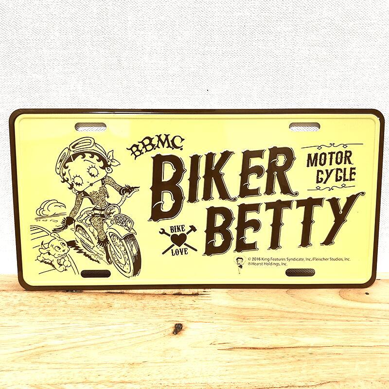 看板 かわいい ベティ・ブープ コマーシャルプレート アンティーク BIKER Betty Boop ガレージ 可愛い 壁飾り_画像1