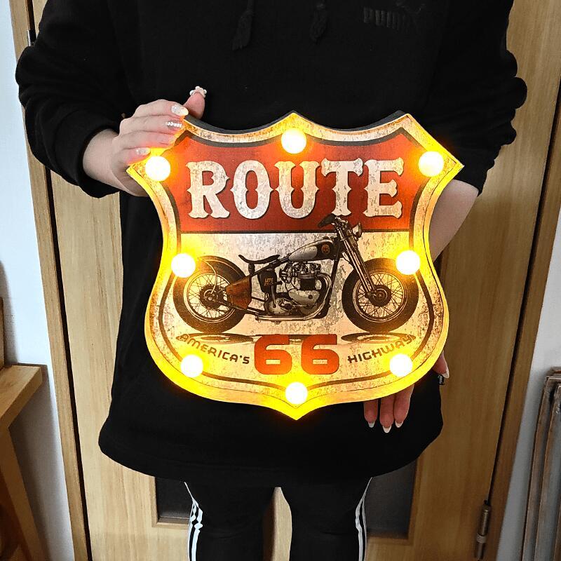 アメリカンクラシック LED サイン ルート66 ガレージ 電飾看板 ROUTE66 ガレージグッズ インテリア アンティーク アメリカン おしゃれ_画像4