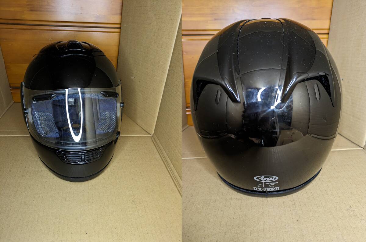 ◆Arai RX-7 RR2 フルフェイスヘルメット 黒 スーパーCLC アライ 57・58ｃｍ◆の画像3