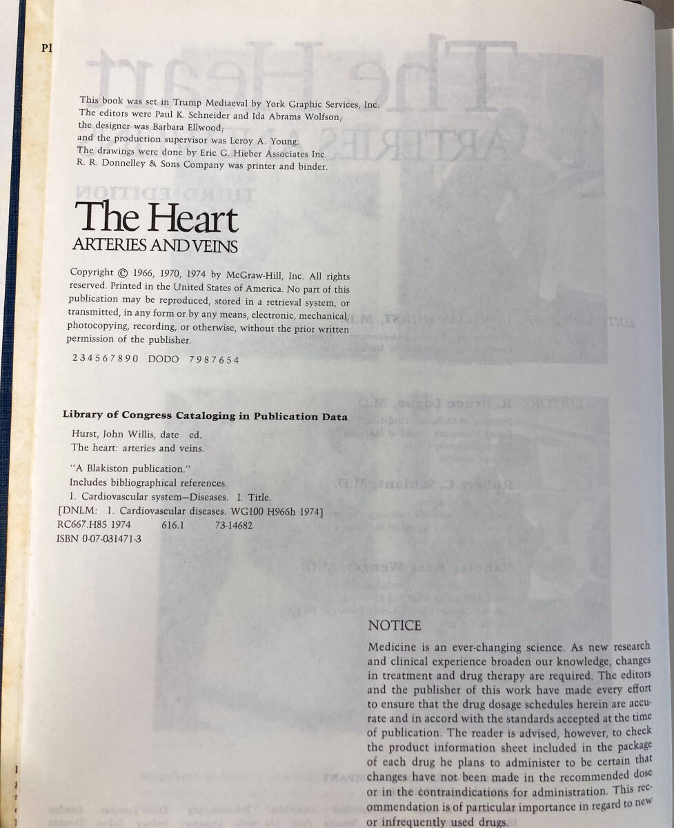 The Heart ARTERIES AND VEINS Hurst, John Willis 1974 医学書 古書 古本 論文 ハードカバー 洋書 コレクション ディスプレイ【0426.17】_画像7