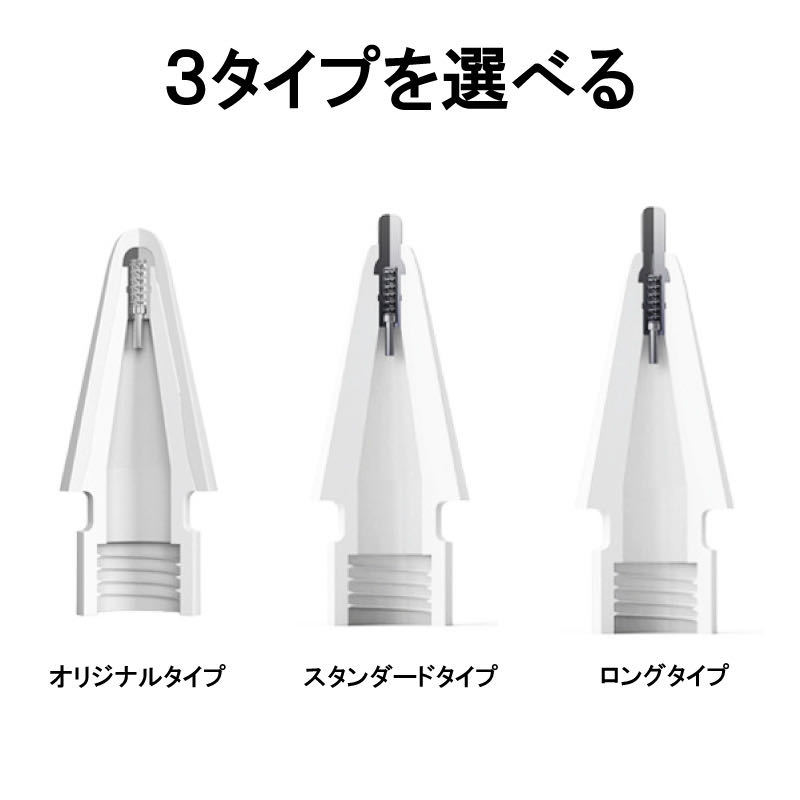 192 Apple Pencil ペン先 替芯 2個セット チップ アップルペンシル 一体型 キャップ 交換用 芯 チップ iPad Pro Mini 第一世代 第二世代の画像7