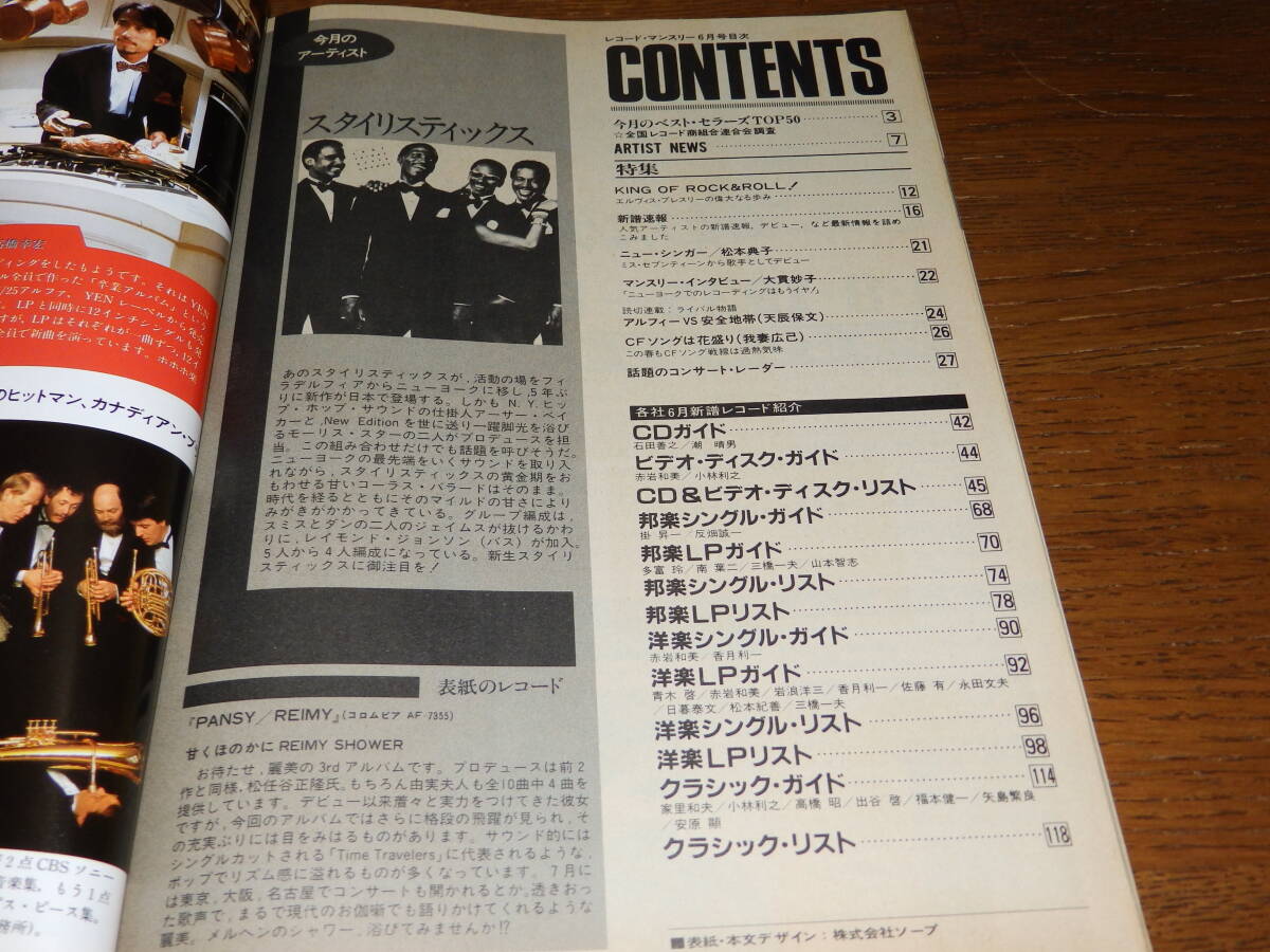 レコードマンスリー 1985年6月号 特集：KING OF ROCK&ROLL エルヴィス・プレスリーの偉大なる歩み 日本レコード振興株式会社発行の画像3