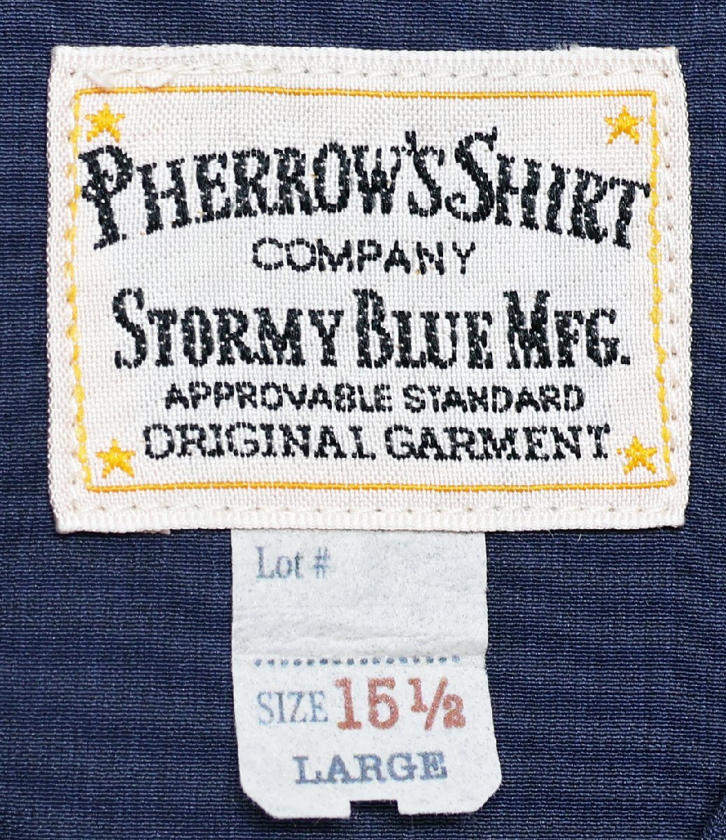 Pherrow's (フェローズ) Lot 19S-PICS1 - Italian Collar Shirt / イタリアンカラーシャツ 極美品 ネイビー size Lの画像5