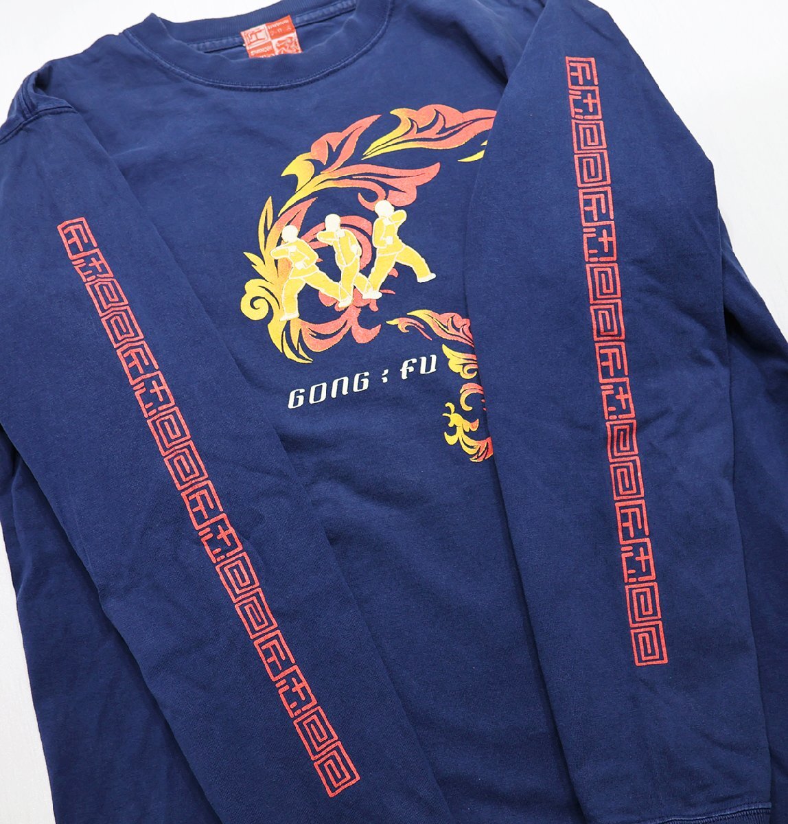 Pherrow's (フェローズ匠) CREW NECK L/S TEE / クルーネック 長袖Tシャツ “GONG FU” ネイビー size L / ロンT_画像5