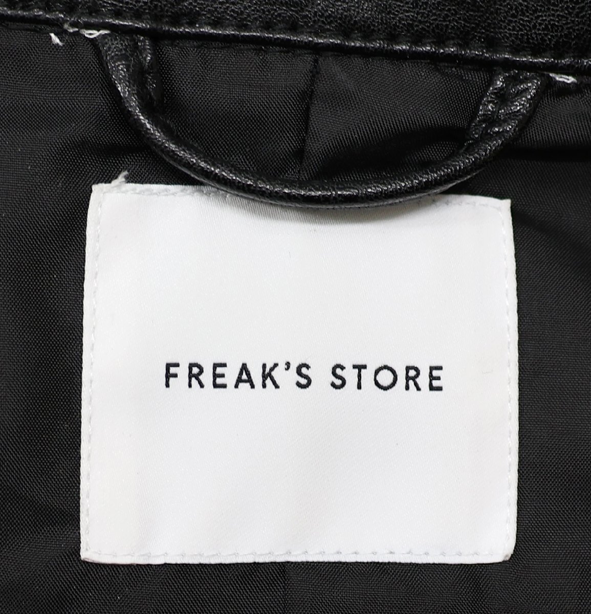 FREAK'S STORE (フリークスストア) Fake Leather Zip Blouson / フェイクレザー フルジップブルゾン 美品 ブラック size Mの画像6