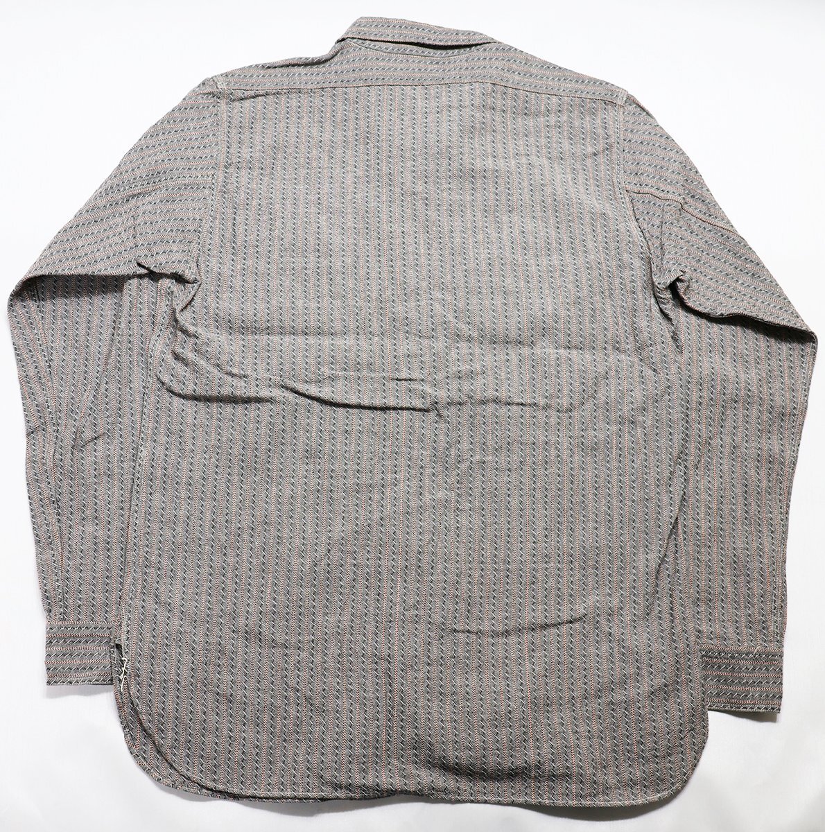 Heller's Cafe (ヘラーズカフェ) HC-087 - Dobby Stripe Shirt / ドビーストライプ ワークシャツ 極美品 グレー size 40(L) /ウエアハウスの画像2