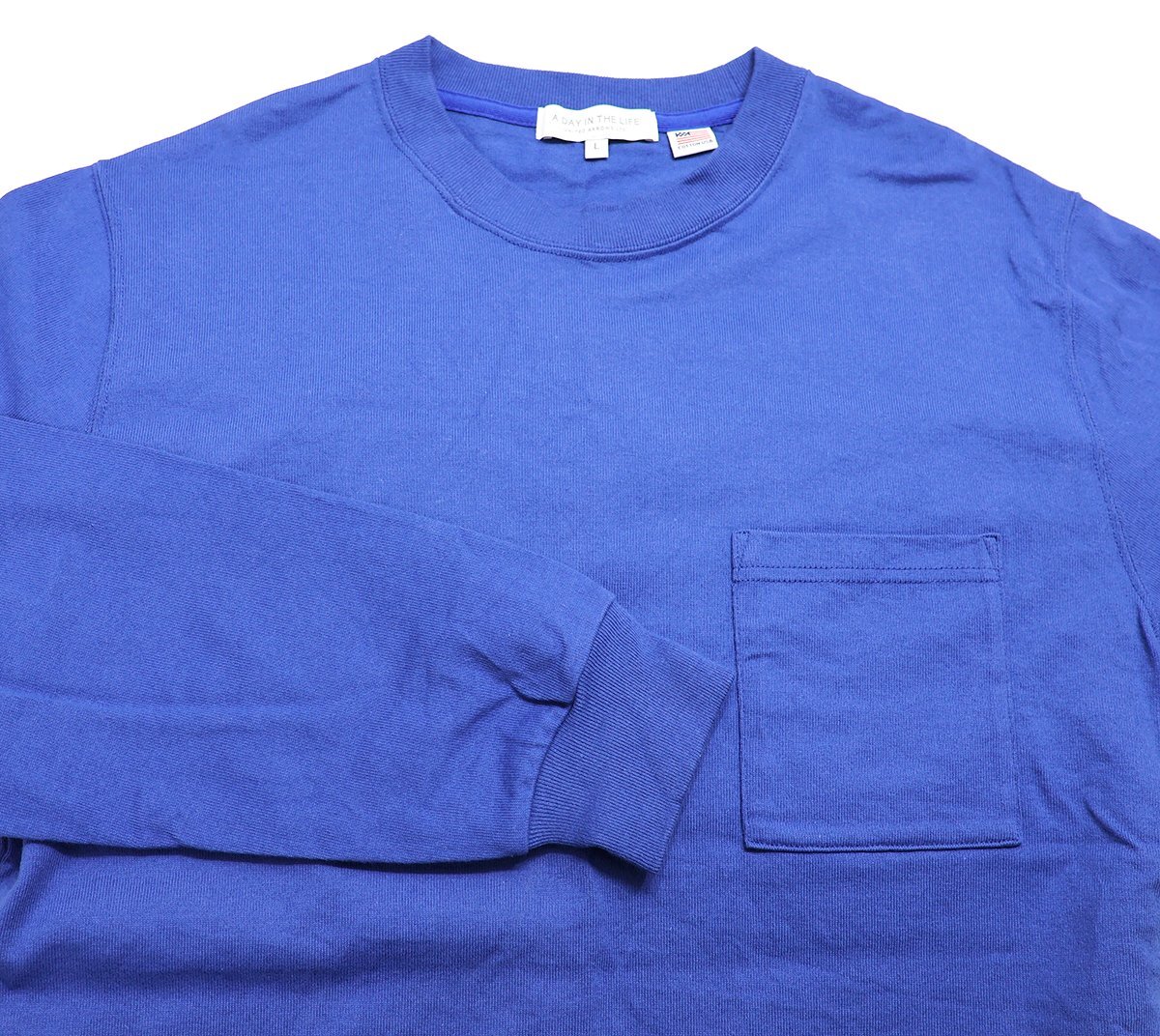 A DAY IN THE LIFE - UNITED ARROWS (ユナイテッドアローズ) Crew Neck L/S Tee / プレーン 長袖Tシャツ ブルー size L / ロンTの画像3