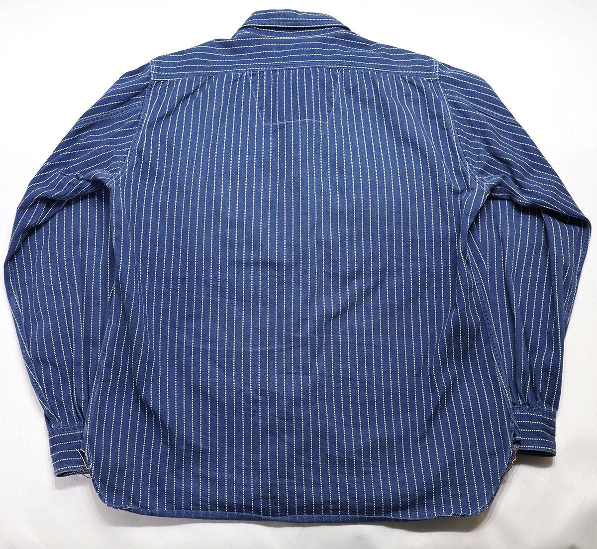 SugarCane (シュガーケーン) Wabash Stripe Work Shirt / ウォバッシュストライプ ワークシャツ sc25551 ネイビー size Mの画像2