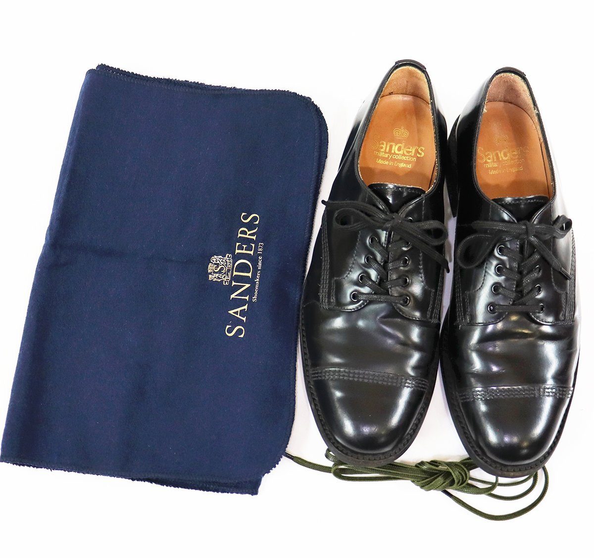 SANDERS (サンダース) MILITARY DERBY SHOE / ミリタリー ダービーシューズ ポリッシュドレザー #1128B 美品 ブラック size 7の画像1